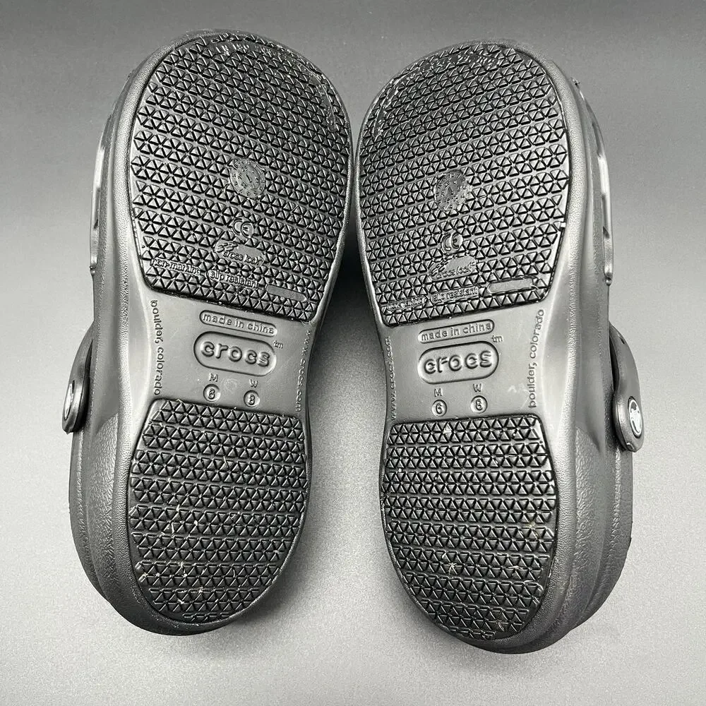 Crocs Bistro Clog Unisex Black Slip On Men's‎ 6 | Women's 8 Non Slip
